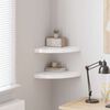 vidaXL フローティングコーナーシェルフ 2点 ハイグロスホワイト 35x35x3.8cm MDF