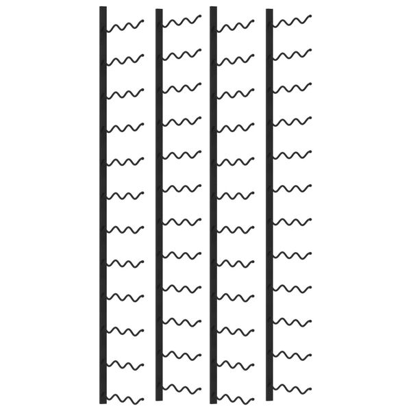 vidaXL 壁掛けワインラック 72本 2点 ブラック 鉄製