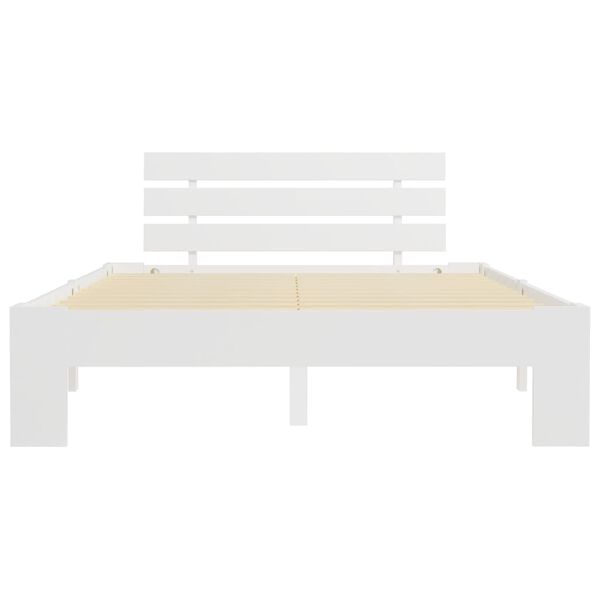 vidaXL ベッドフレーム ホワイト パイン無垢材 140x200cm