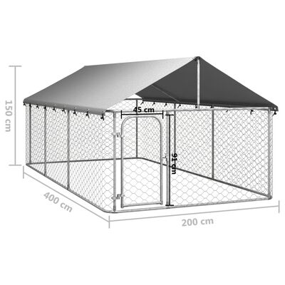 vidaXL 屋外用犬小屋 屋根付き 400x200x150cm