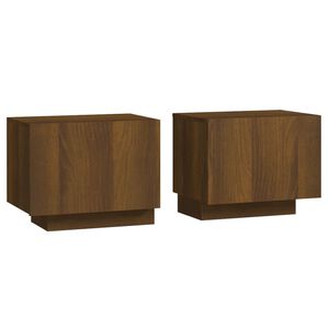 vidaXL ベッドサイドキャビネット ブラウンオーク 100x35x40cm エンジニアリングウッド