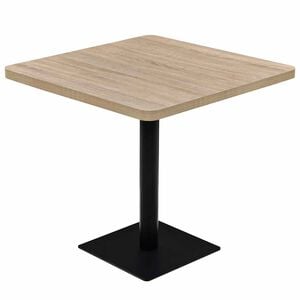 vidaXL ビストロテーブル MDF＆スチール スクエア 80x80x75cm オークカラー