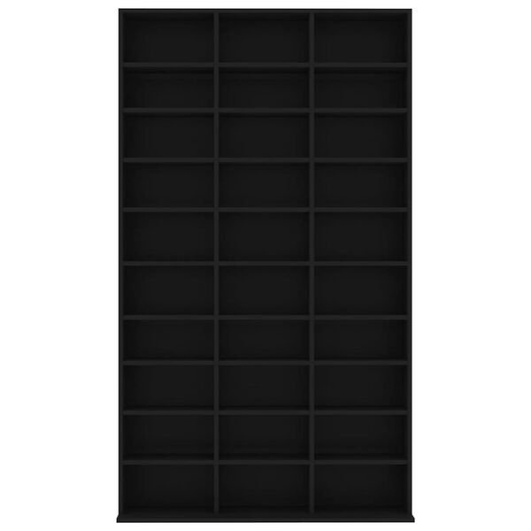 vidaXL CDキャビネット ブラック 102x16x177.5 cm エンジニアリングウッド