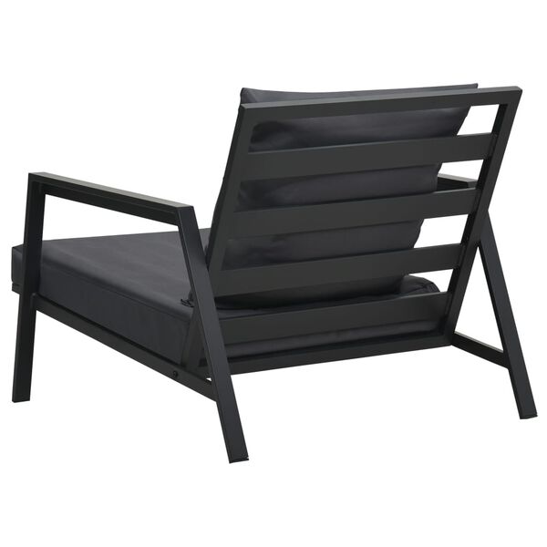 vidaXL ガーデンソファ クッション付き アルミ製 ダークグレー