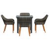 vidaXL ガーデンダイニングセット クッション付き 5 pcs 灰色 ポリラタン