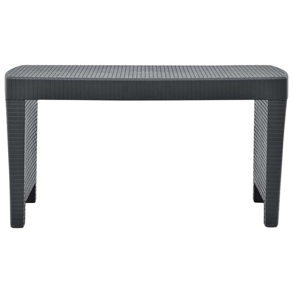 vidaXL ガーデンラウンジ3点セット プラスチック製 アントラシート