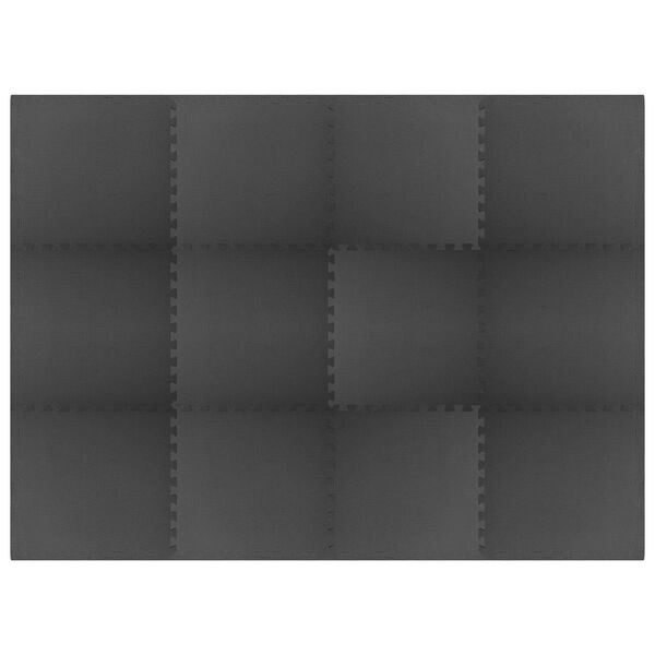 vidaXL フロアマット 12点 4.32㎡ EVAウレタンフォーム ブラック