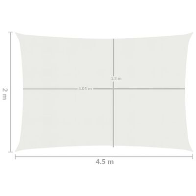vidaXL サンシェードセイル 160g/m² ホワイト 2x4.5m 高密度ポリエチレン