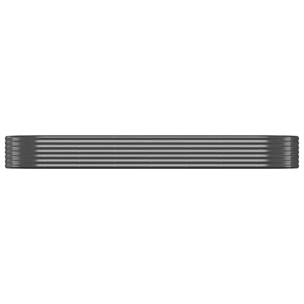 vidaXL ガーデンプランター 亜鉛メッキスチール 322x100x36 cm アントラシート