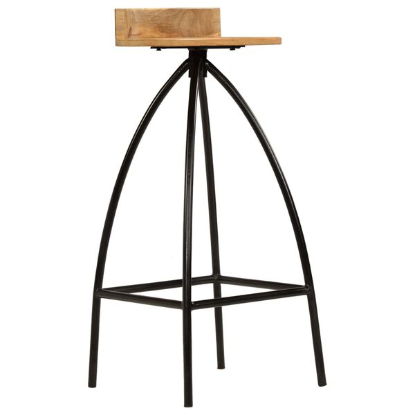 vidaXL バースツール 2点 マンゴー無垢材