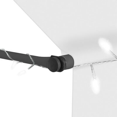 vidaXL 手動引き込み式オーニング LEDライト付き 400cm クリーム
