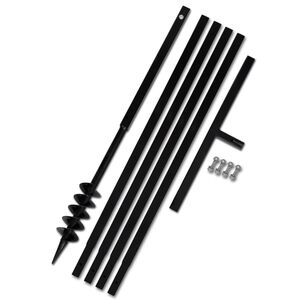 vidaXL グラウンドドリル ハンドル付き 80mm 延長チューブ 5m スチール