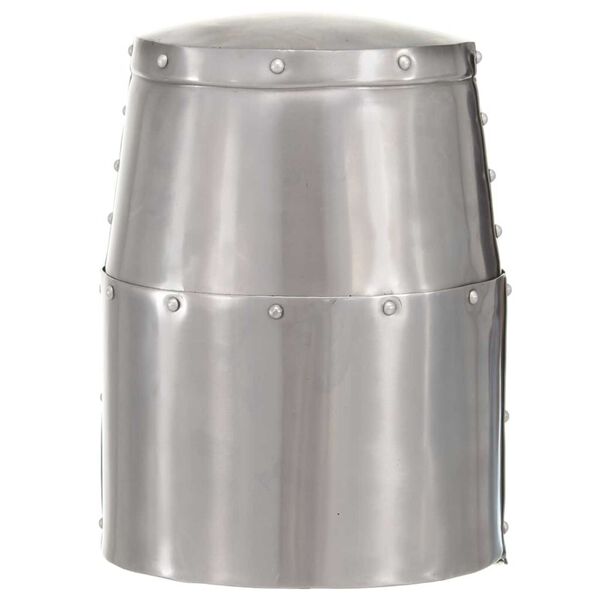 vidaXL 中世の騎士用 ヘルメット アンティークレプリカ ライブRPG用 (LARP) シルバー スチール製
