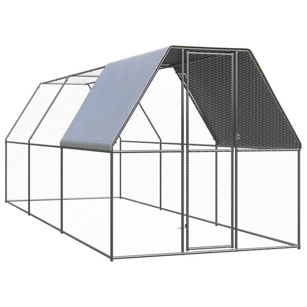 vidaXL 鶏小屋 2x6x2m 亜鉛メッキ鋼製