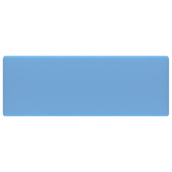 vidaXL 洗面器 角型 オーバーフロー付き マットライトブルー 41x41cm セラミック