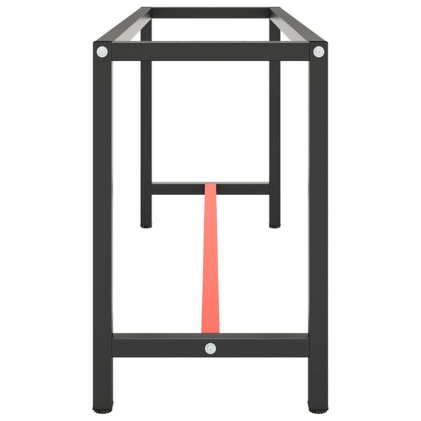 vidaXL ワークベンチフレーム マットブラック＆マットレッド 170x50x79 cm メタル