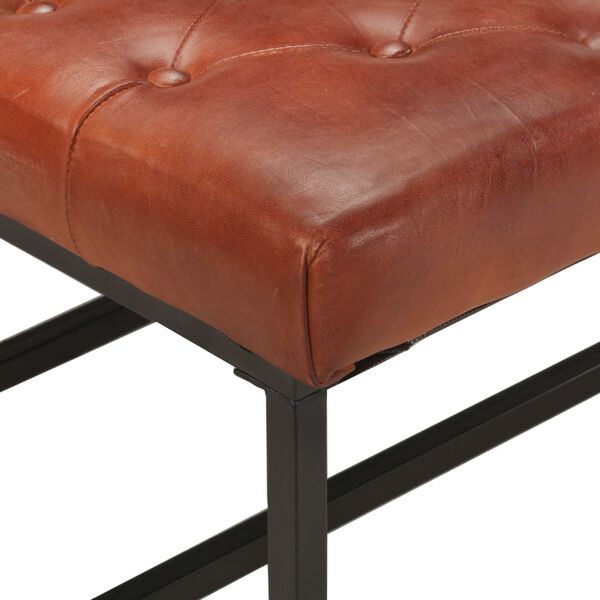 vidaXL 厚手クッション ダークブラウン 80x80x43cm 本革製