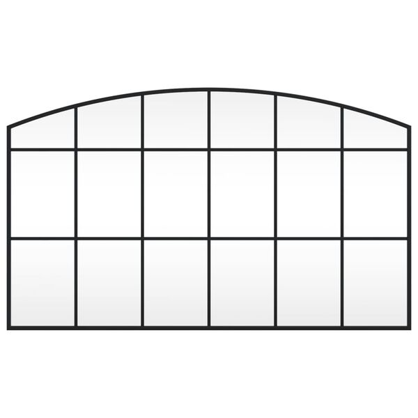 vidaXL ウォールミラー ブラック 100x60 cm アーチ型 鉄製