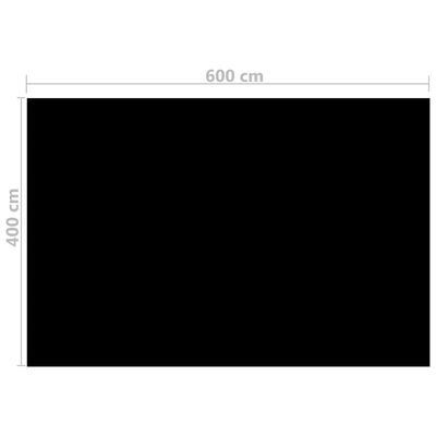 vidaXL フローティング ソーラープールフィルム 長方形 PE製 6 x 4 m ブラック