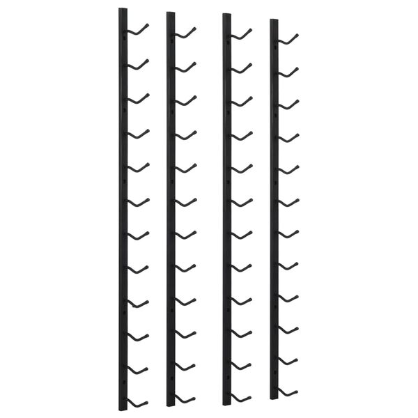 vidaXL 壁掛けワインラック 12本 2点 ブラック 鉄製