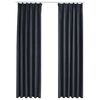 vidaXL 遮光カーテン 2面タイプ 140x245cm フック付き アントラシート
