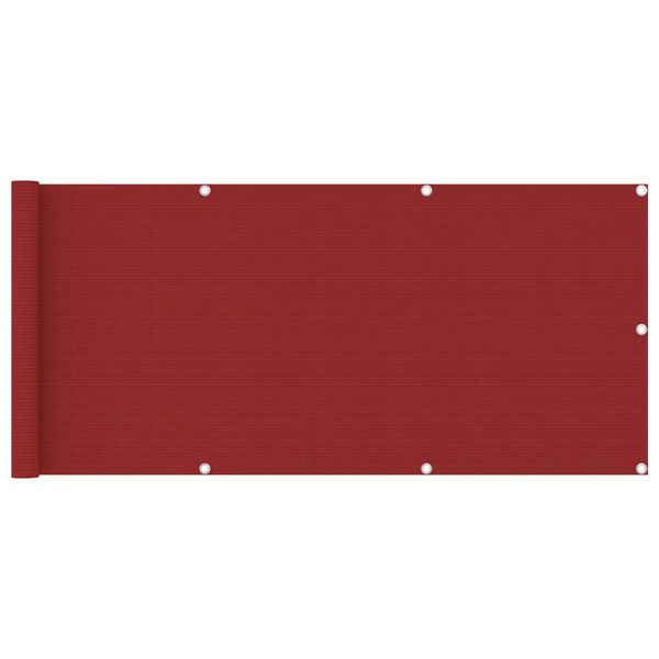 vidaXL バルコニースクリーン 75x400cm 高密度ポリエチレン レッド