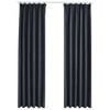 vidaXL 遮光カーテン 2面タイプ 140x175cm フック付き アントラシート