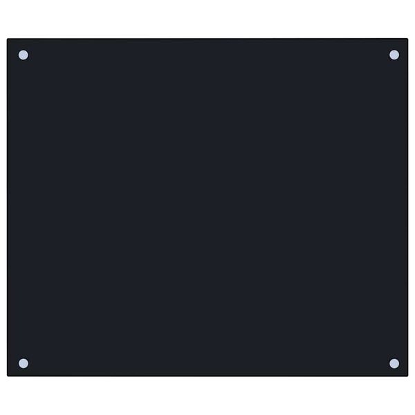 vidaXL キッチン用 汚れ防止板 ブラック 70x60cm 強化ガラス製