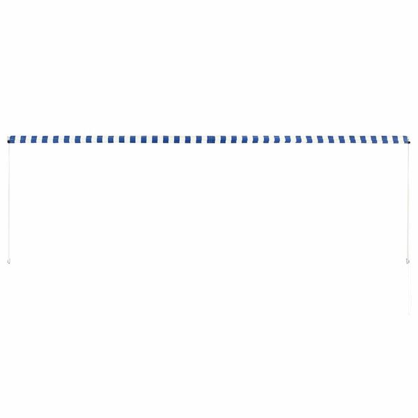 vidaXL 引き込み式オーニング 400x150cm ブルー＆ホワイト