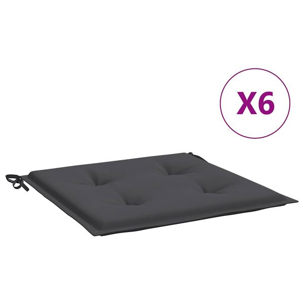 vidaXL ガーデンチェアクッション 6点 アントラシート 40x40x4cm オックスフォードファブリック