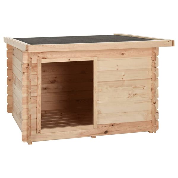 vidaXL 犬小屋 122.5x116.5x82.5cm パイン無垢材 14mm