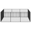 vidaXL 犬用プレイペン 12パネル ブラック亜鉛メッキスチール