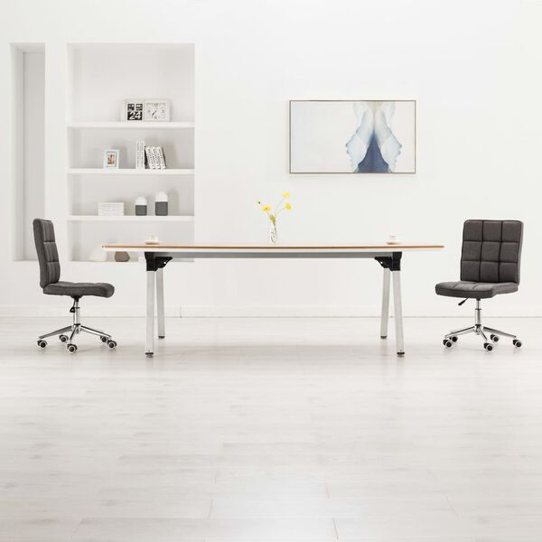 vidaXL ダイニングチェア 2点セット ダークグレー 布張り