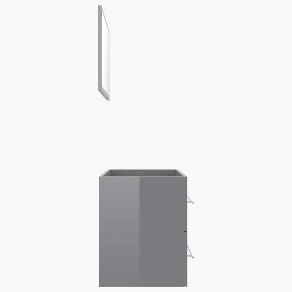 vidaXL バスルーム家具2点セット ハイグロスグレー パーティクルボード