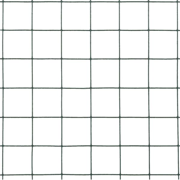 vidaXL ニワトリ 金網フェンス PVC塗装仕上げスチール製 10x1.5m グリーン