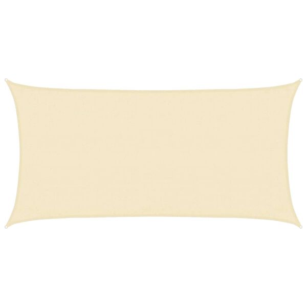 vidaXL サンシェードセイル 160g/m² クリーム 3x6m 高密度ポリエチレン