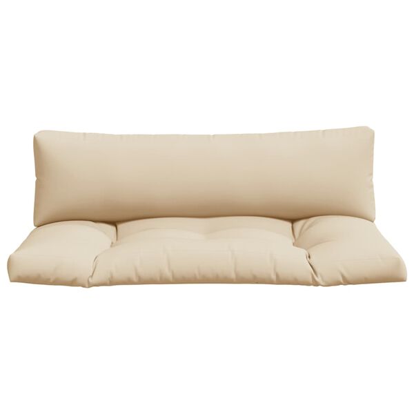 vidaXL パレットソファクッション 2点 ベージュ ファブリック