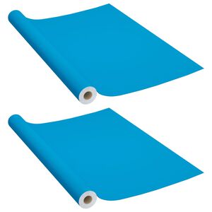 vidaXL 粘着式家具保護フィルム 2枚入り アズール 500x90cm PVC製