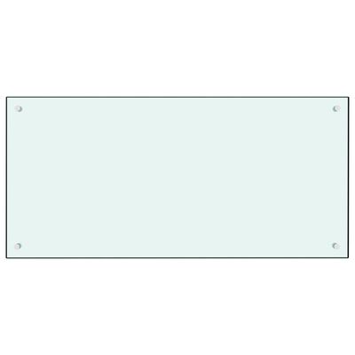 vidaXL キッチン用 汚れ防止板 ホワイト 100x50cm 強化ガラス製