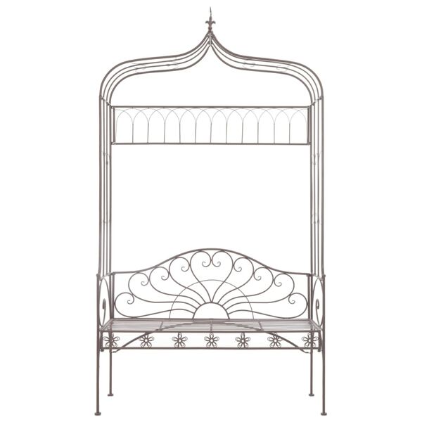 vidaXL ガーデンベンチ 122cm 鉄製 アンティーク ブラウン