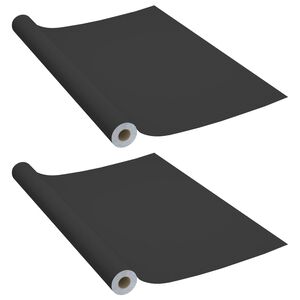 vidaXL 粘着式家具保護フィルム 2枚入り ブラック 500x90cm PVC製