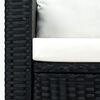 vidaXL ガーデンラウンジ3点セット クッション付き ポリラタン製 ブラック