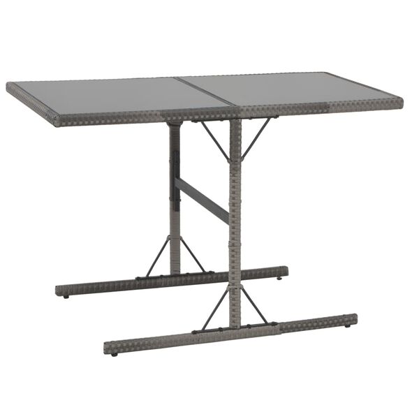 vidaXL 屋外ダイニング7点セット クッション付き ポリラタン製 グレー