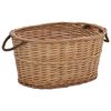 vidaXL 薪用バスケット キャリーハンドル付き 56x40x28cm ナチュラルウィロー(柳)