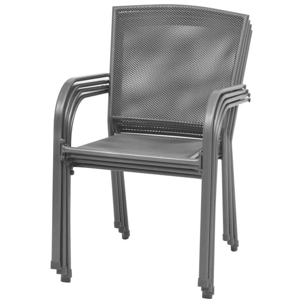 vidaXL 屋外ダイニング5点セット スチール製 アントラシート