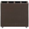vidaXL ガーデントールプランター ポット4点 80x22x79 cm ポリラタン製 ブラウン