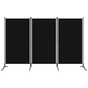 vidaXL 間仕切り 3枚パネル ブラック 260x180cm