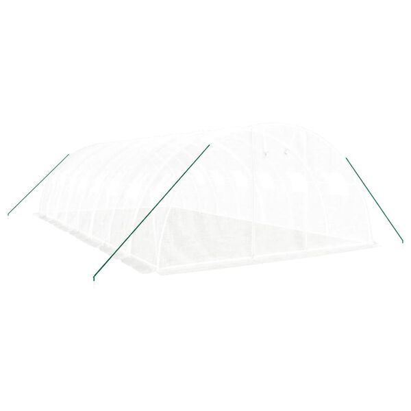 vidaXL スチールフレーム温室 ホワイト 32 m&sup2; 8x4x2 m