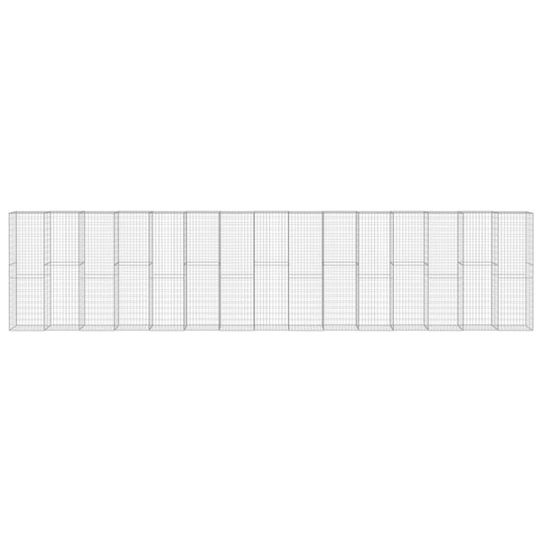 vidaXL ガビオンウォール カバー付き 亜鉛メッキ鋼製 900x50x200cm