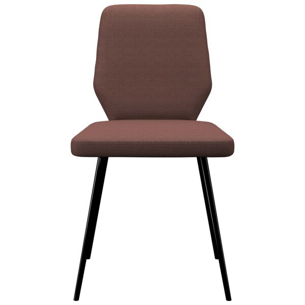 vidaXL ダイニングチェア 2点 ブラウン 布張り